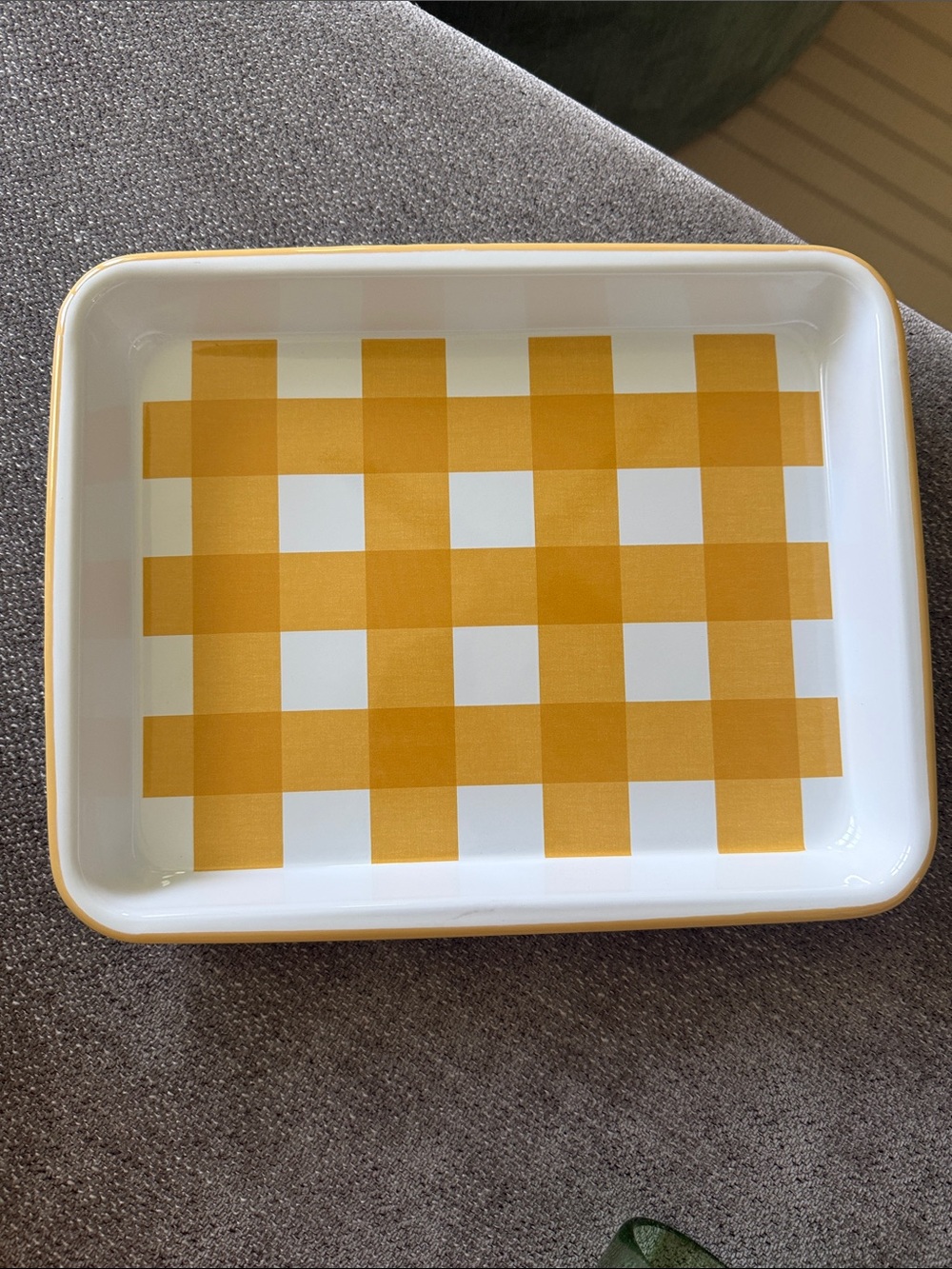 NWT Max Humphrey X CCH Gingham Small Rectangle Tray - Yellow